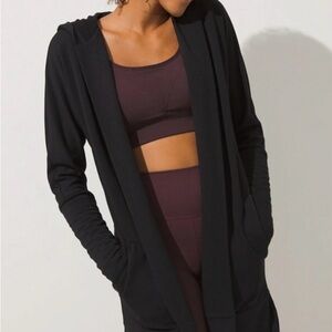 Soma WKND Soft Brushed Knit Hooded Cardigan Black Size M